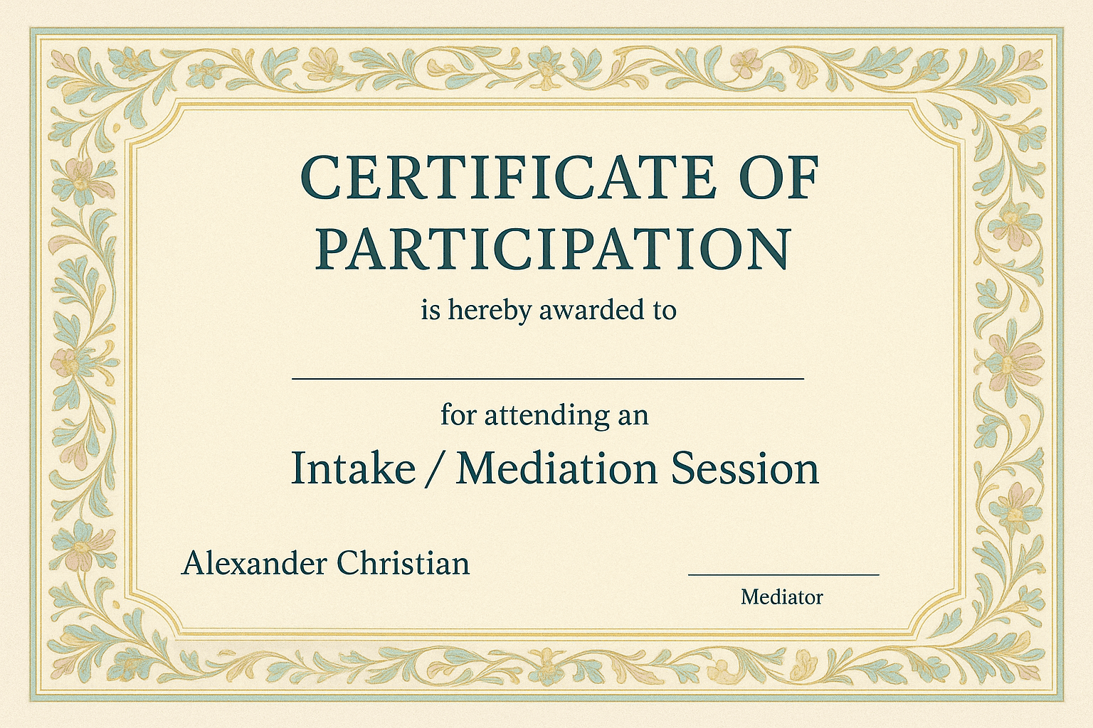 Participation Certificates